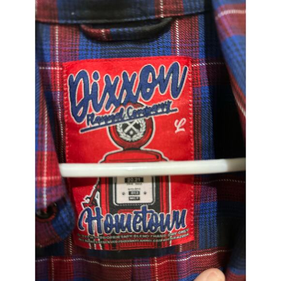 NWT Dixxon Flannel Company Homegrown blue red Plaid Button Down Shirt Size L - Picture 3 of 5